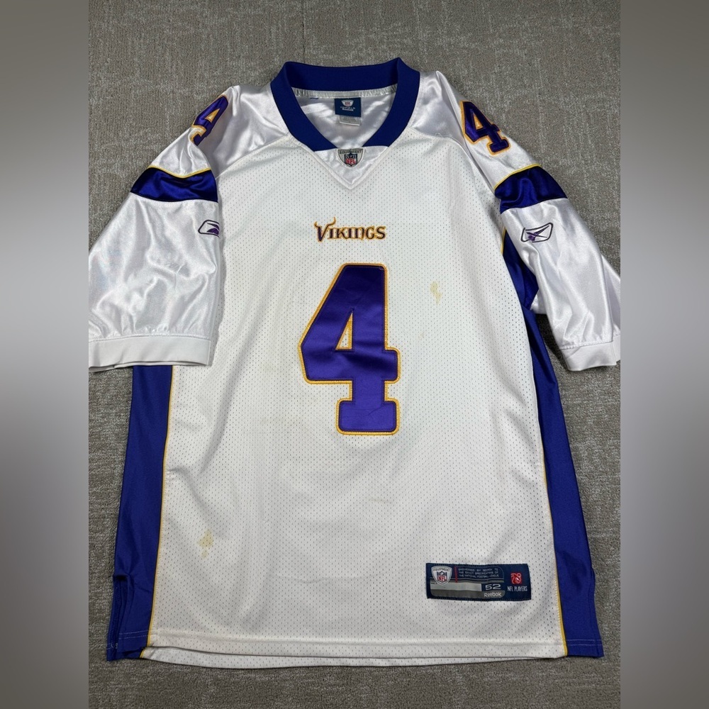 Reebok NFL ON Field Minnesota Viking Brett Favre Stitched Jersey Adult Size 52